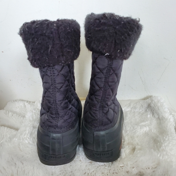 Girls Sorel Black Powder Storm Winter Snow Boots 3 - Picture 3 of 8